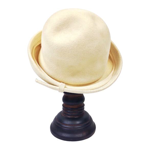 VTG Doeskin Felt Wool Ladies Hat Mister T Exclusive Cream Union Made Rare 60\'s main image 4